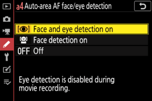尼康Z6 Z7面部和眼睛检测