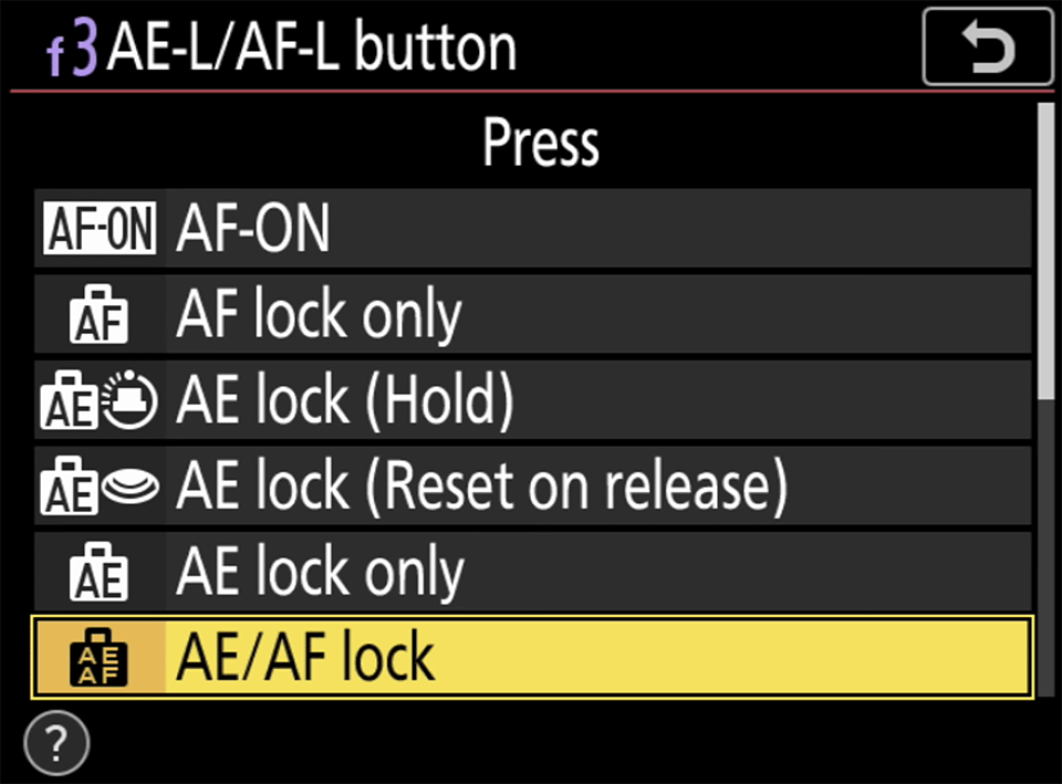尼康AE-L AF-L按钮菜单