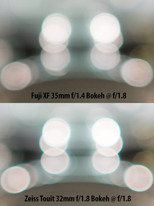 富士XF 35mm f/1.4 vs蔡司Touit 32mm f/1.8散景对比