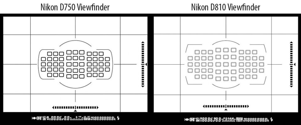 尼康D750 vs D810取景器