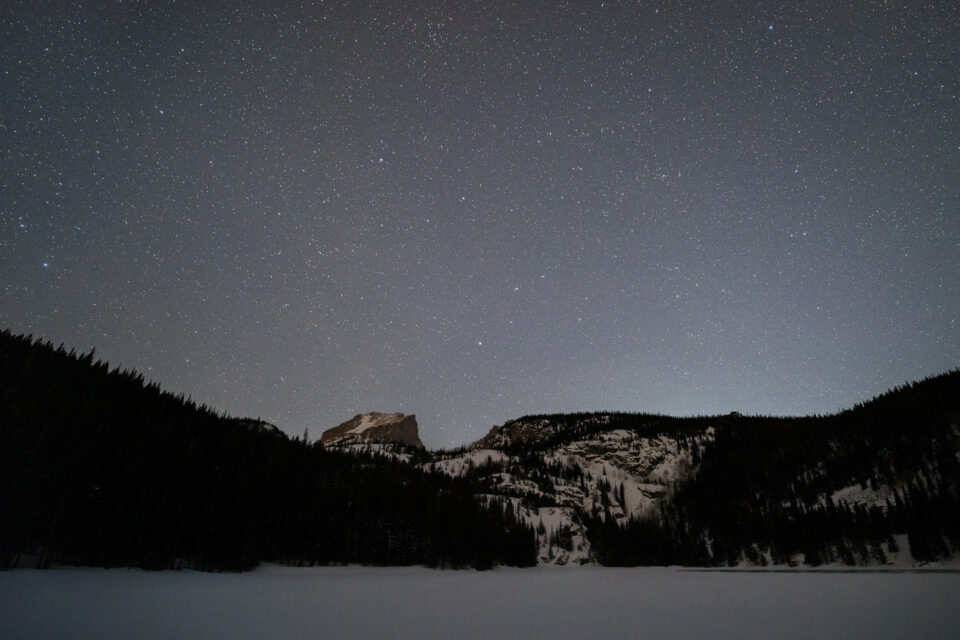 Rokinon 14mm f/2.4拥有我所见过的最好的银河系和恒星摄影性能。bobsports官网这张照片展示了科罗拉多州落基山国家公园熊湖上空的夜晚星空。