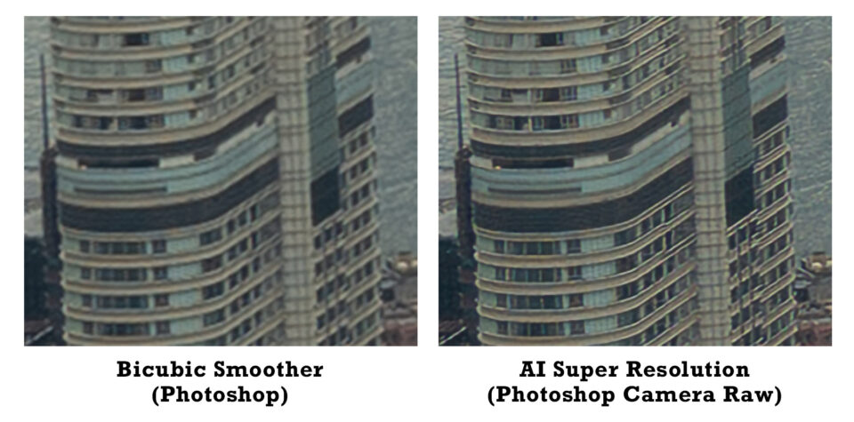 双立方平滑vs超分辨率Photoshop